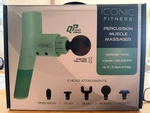Iconic Fitness Percussion Muscle Massager, 5 Head Attachments / New-open Box. Fixed Price $29.95.