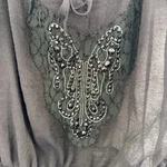 Simply Irresistible Tie Neck Peplum Blouse Butterfly Bead/embroidery Black Large. Fixed Price $30.00.