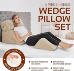 Allsett Health 4 Pc Bed Wedge Pillows Orthopedic Memory Foam - Beige. Fixed Price $159.88.