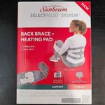 Sunbeam Back Brace + Heating Pad Select Relief System Therapy Bundle Nw. Fixed Price $35.99.