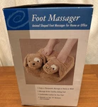 Animal Shaped Vibrating Therapeutic Foot Massager Plush Dog Tan White Eye Patch. Fixed Price $17.99.