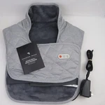 Sharper Image Luxury Soft Plush Heated Weighted Neck & Back Vibration Massager. Fixed Price $48.00.