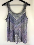 Prana Women's Cosmo Purple Geometric Restore Double Strap Fitness Tank Medium. Fixed Price $14.00.