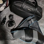 Perkypack Shiatsu Heated Neck & Back Massager Black/gray/blue W/ Bag Adapters. Fixed Price $110.00.