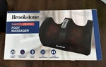 Brookstone Shiatsu Heated Multispeed Foot Massager Deep Black. Fixed Price $40.00.