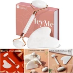 Icy Jade Roller & Gua Sha Set White Face Tools Skin Care Puffiness Relief Gift. Fixed Price $52.99.