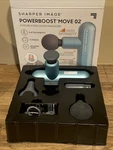 Sharper Image Powerboost Move 02 - Light Blue Open Box. Fixed Price $17.99.