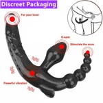Double-dong-silicone-vibrating-strap-toy-handfree-women-massager-use-lubricant. Fixed Price $17.89.