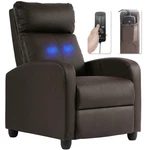 Bestmassage Recliner Chair 2 Point Function Pu Brown Lumbar Support. Fixed Price $161.36.