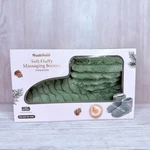 Health Touch Soft Fluffy Massaging Booties Memory Foam Foot Massager Vibration. Fixed Price $17.00.