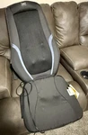 The Sharper Image Massage Chair Cushion Shiatsu Rolling Heated Black Gray. Fixed Price $250.00.
