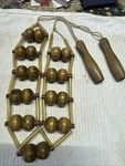 Vintage Wooden Ball Bead Back Massager Body Neck Selt Relaxing Hand Held Roller. Fixed Price $10.00.