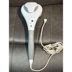 Brookstone Handheld Percussion Massager White Grey Adjustable Node Width 585223. Fixed Price $44.99.