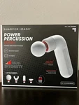 Sharper Image Power Percussion Edge+ Cordless Massager, 4 Heads, White*open Box. Fixed Price $20.99.